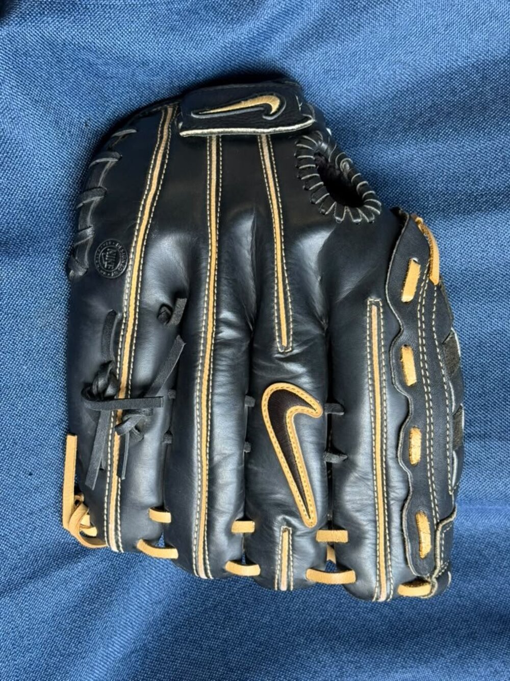 Nike De Edge 13.00 Baseball Glove Black Tan Leather Impact Arrest Premium Mitt